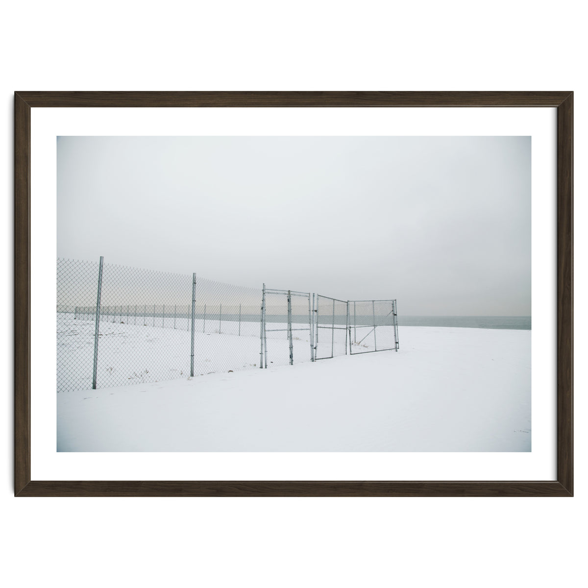 Fence in the Winter seascape