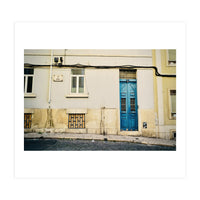 Lisbon Blue door on the street (Print Only)