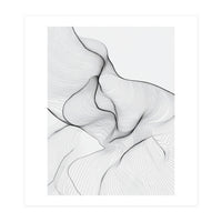 Abstract Black And White Flowing Lines Organic Form (Print Only)
