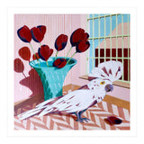 White cockatoo and black tulips (Print Only) thumbnail