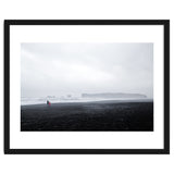 Family walking on the black sand beach - Iceland thumbnail