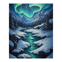 Ethereal Northern Lights: Arctic Winter Valley (Print Only)
