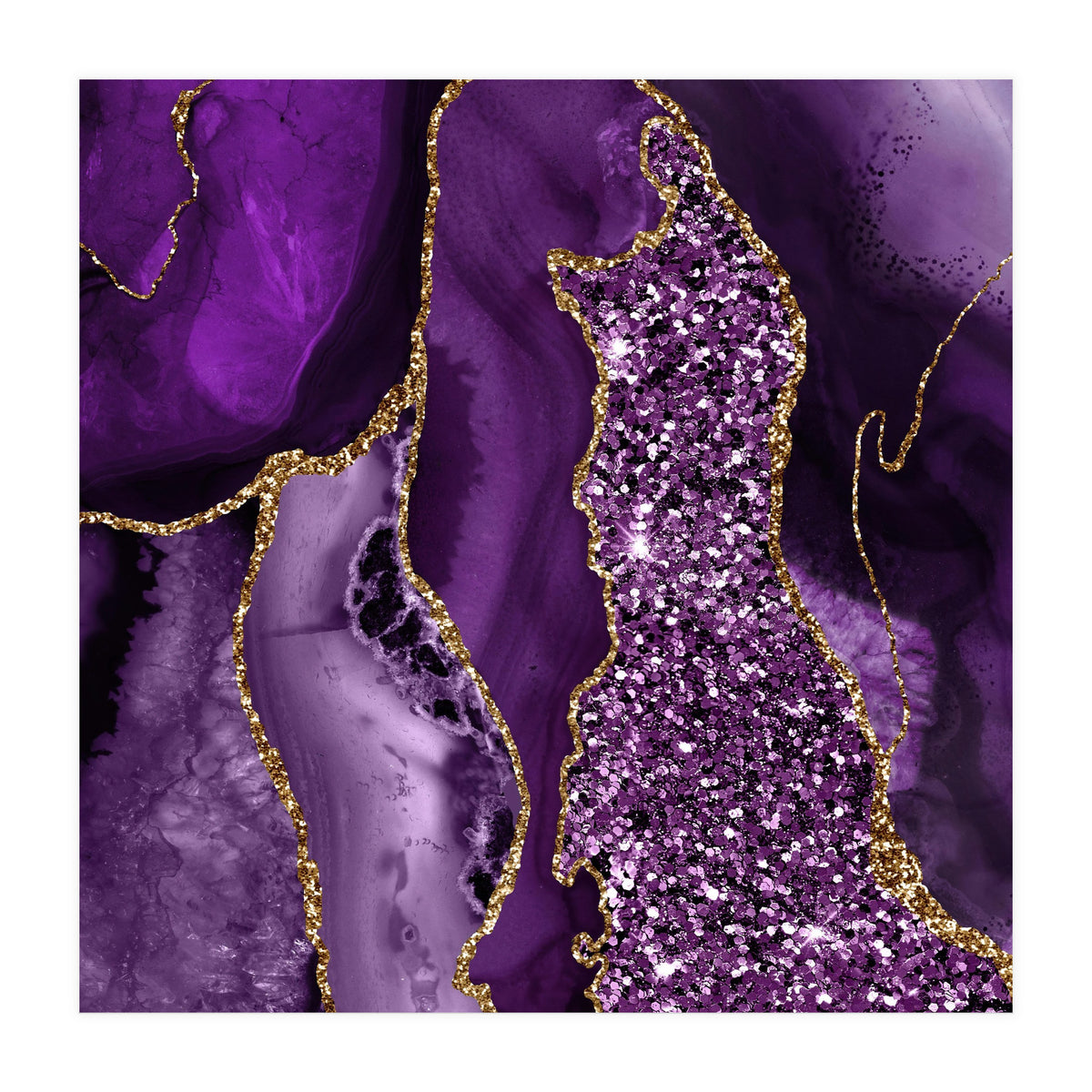 Agate Glitter Ocean Texture 04  (Print Only)