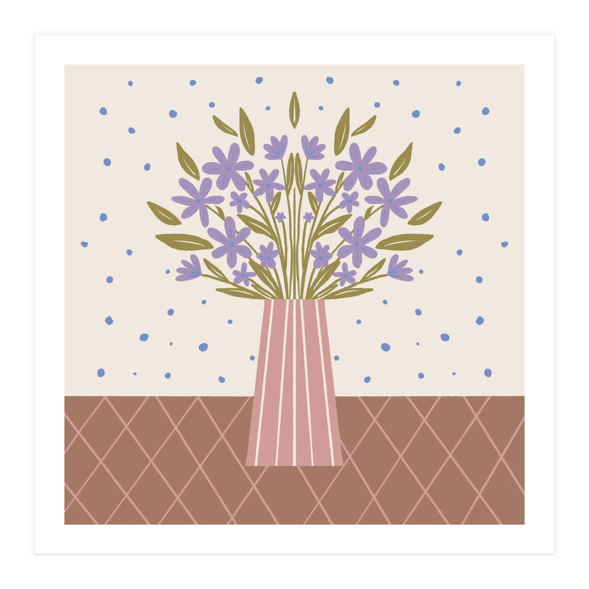 Flower Vase Mocha Mousse (Print Only)