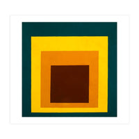 JOSEF ALBERS - HOMAGE TO THE SQUARE DARK GREEN YELLOW ORANGE BROWN  (Print Only)