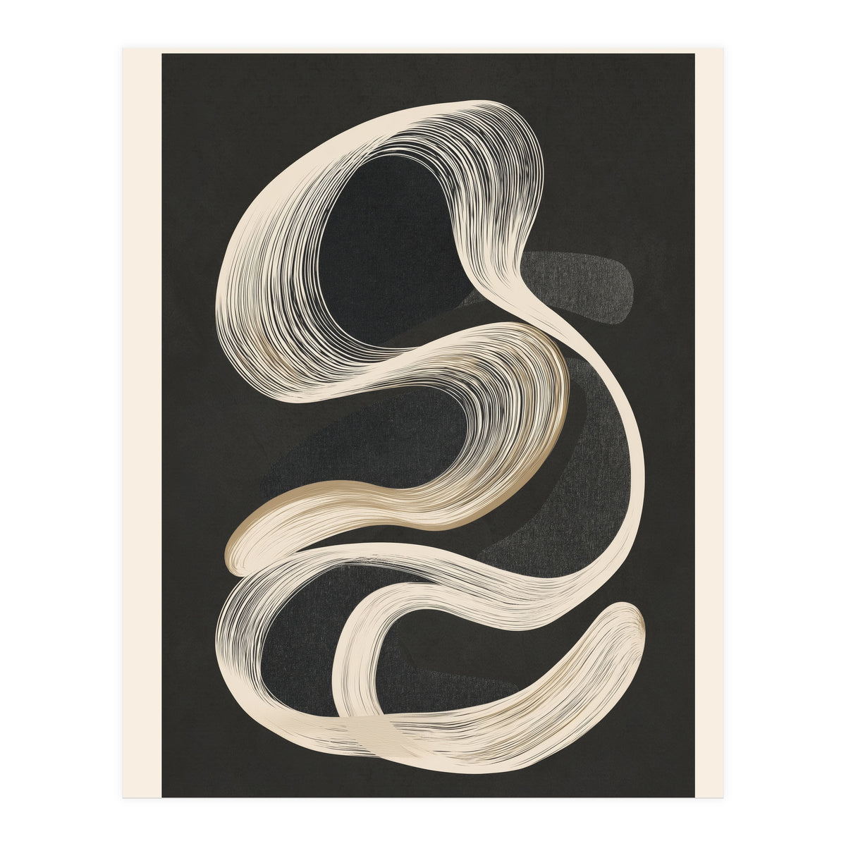 Monochrome Flow Abstract Line Movement (Print Only)