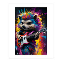 Hedgehog Plays The Guitar, Rock Graffiti (Print Only)