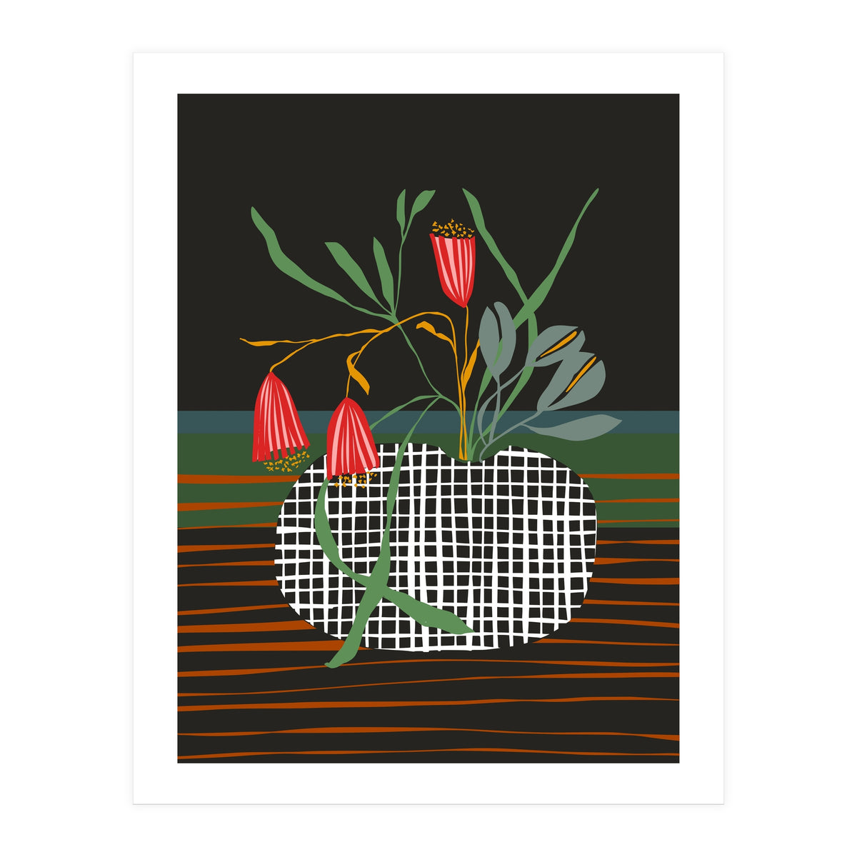 Midcentury vase dark (Print Only)