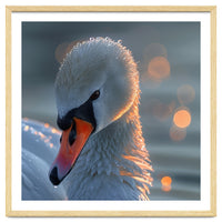 Close Up Of A Swan With Water Droplets