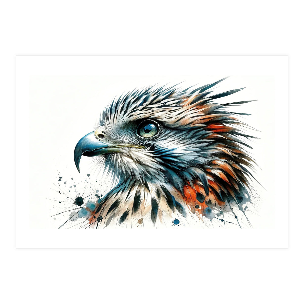 Vibrant Eagle Close Up Portrait (Print Only)