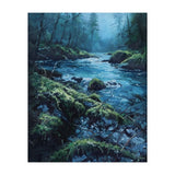 The Cerulean Current: A Whispering Flow Through the Moss (Print Only) thumbnail