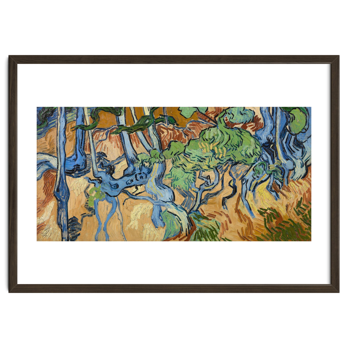 Tree Roots. Date: July 1890, Auvers-sur-Oise. Dimensions: 50.3 cm x 100.1 cm, 69.8 cm x 119.7 cm.