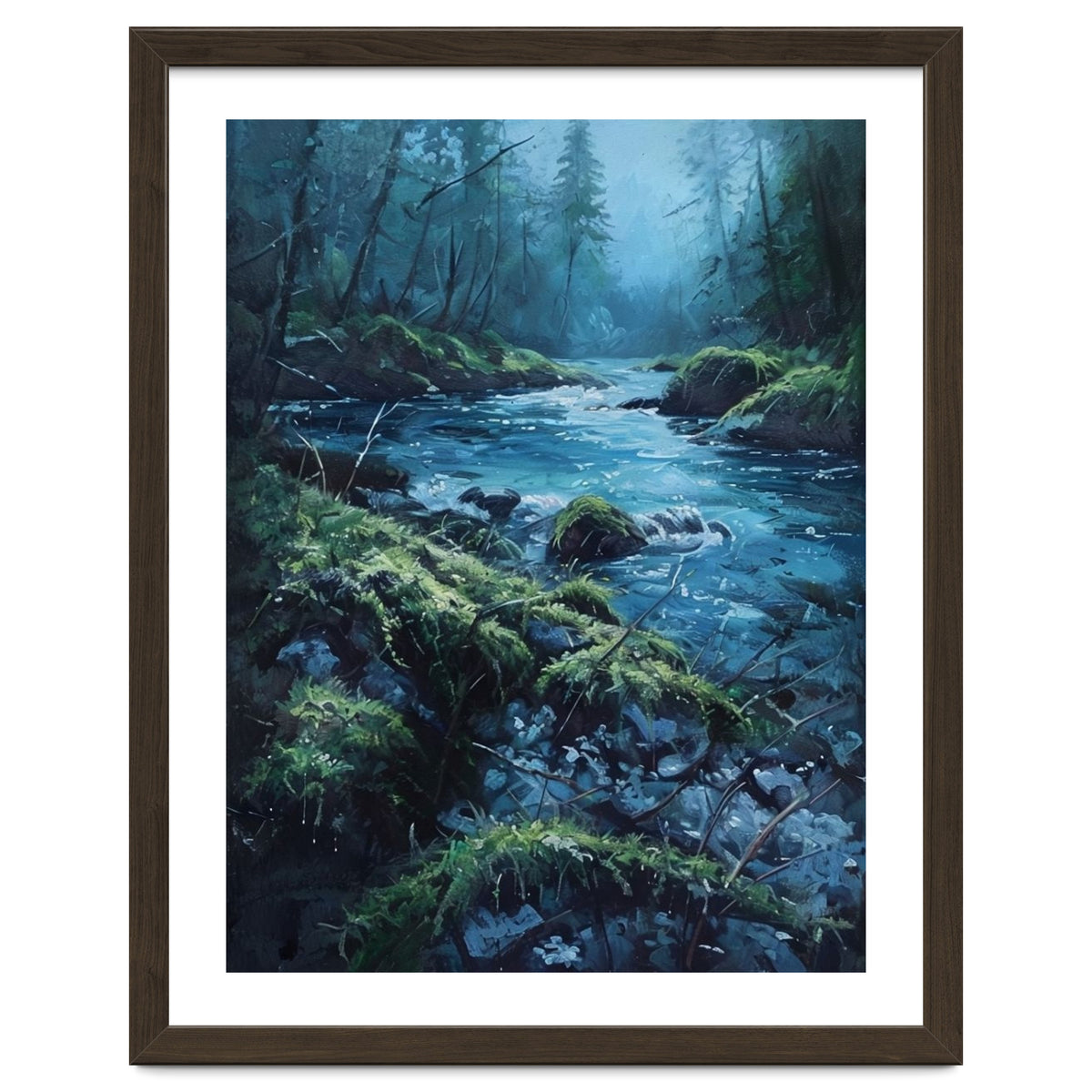 The Cerulean Current: A Whispering Flow Through the Moss