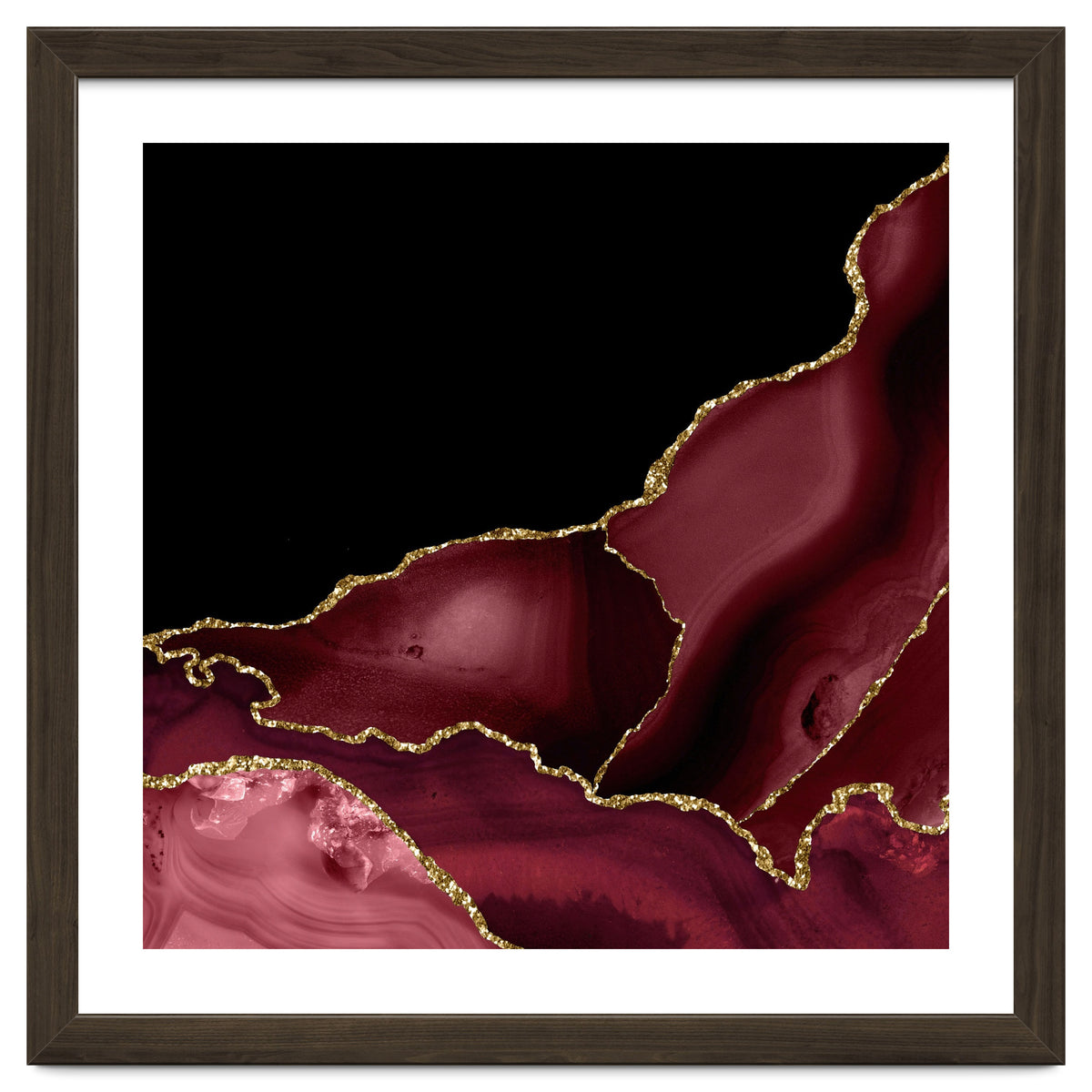 Burgundy & Gold Agate Texture 03
