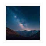 Majestic Milky Way Galaxy over Serene Mountain Range Night Landscape Illustration (Print Only) thumbnail