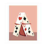 A House Made Of Cards, Relationship Concept Painting, Illustration Playing Cards, Spade Heart Eclectic Bohemian Contemporary (Print Only) thumbnail