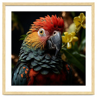 Vibrant Macaw Parrot With Red And Yellow