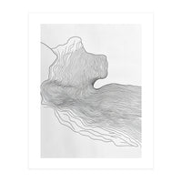 Abstract Black And White Organic Flowing Lines Pattern (Print Only)