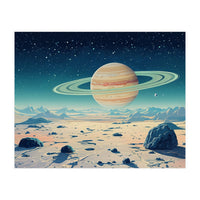Alien Horizon: Saturn-Inspired Planetary Landscape (Print Only)