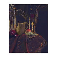 Dark Baroque Table still life moody still life oils (Print Only)