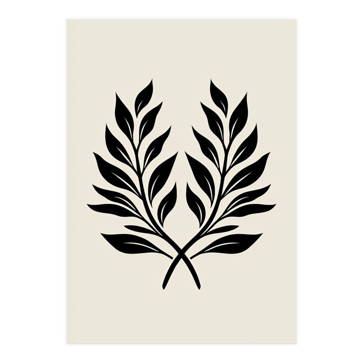 Minimalist Laurel Wreath: Botanical Line Art (Print Only)