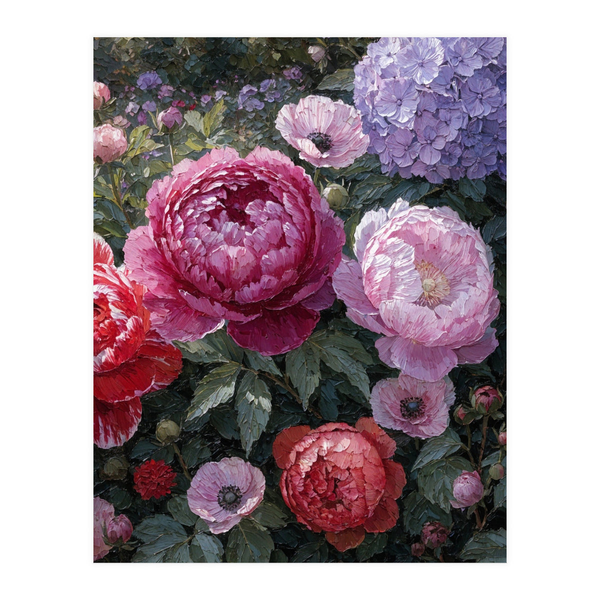 Overflowing Abundance: A Textural Impasto Oil Painting (Print Only)