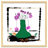 green vase