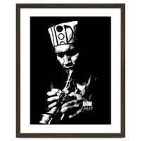 Don Cherry Trumpeter Jazz Music Legend in Grayscale