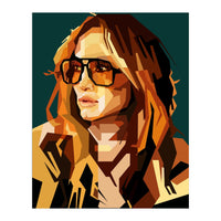 Jennifer Lopez Celebrity Art Retro Style Illustration (Print Only)