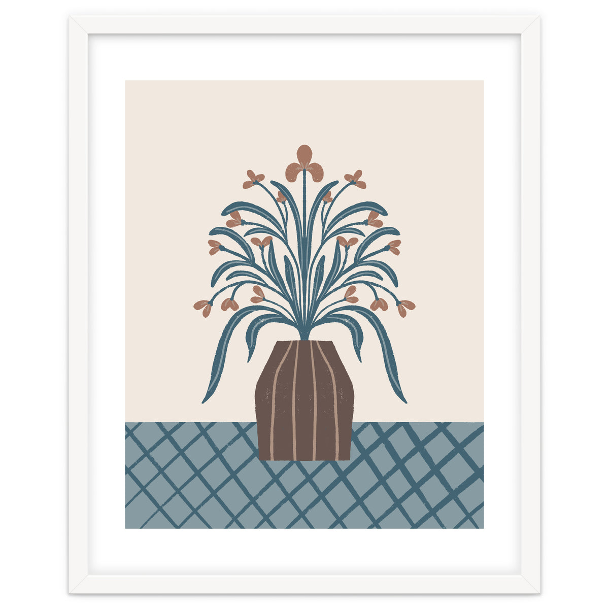 Earthy Modern Vase with Florals