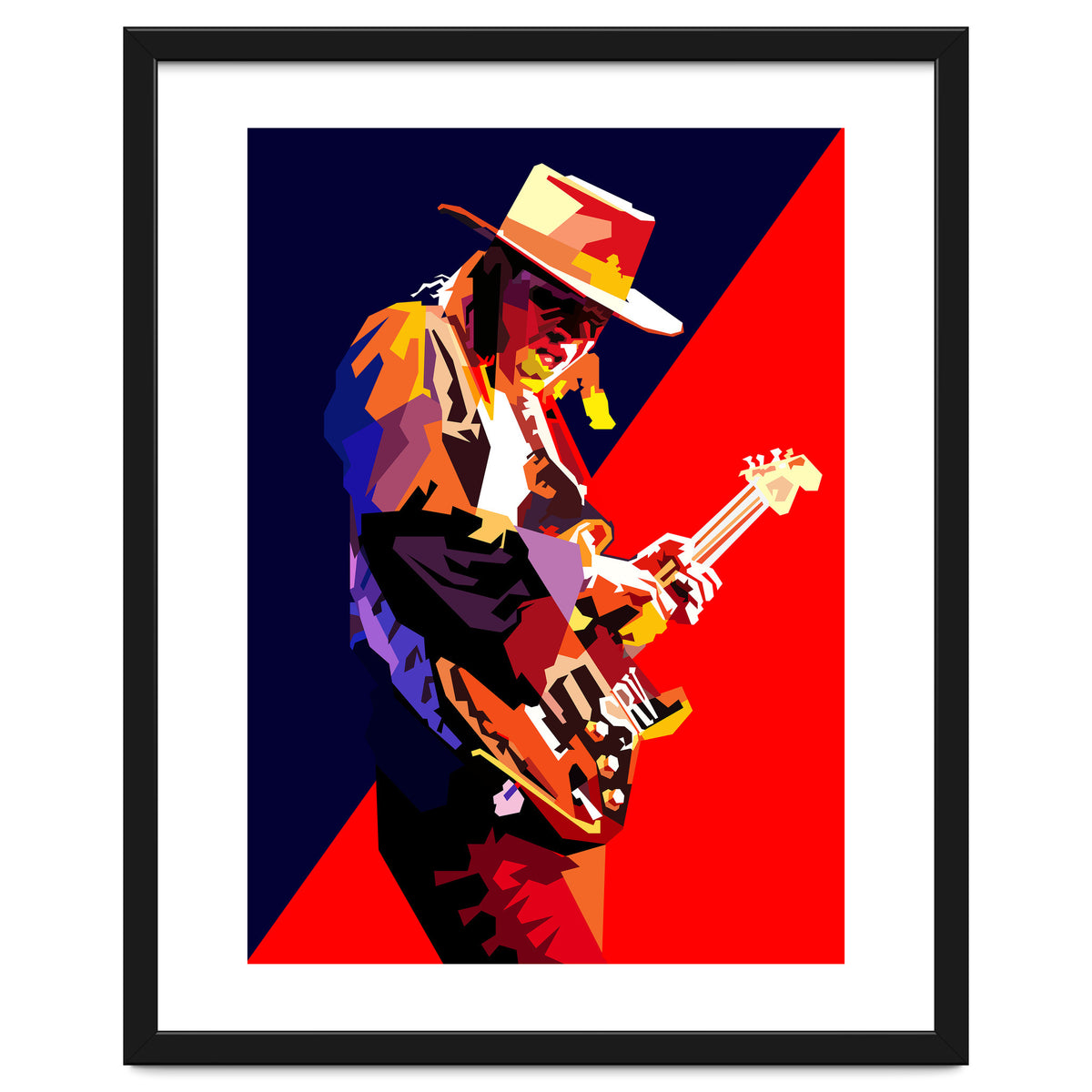 Stevie Ray Vaughan Rock Blues Guitarst Pop Art WPAP