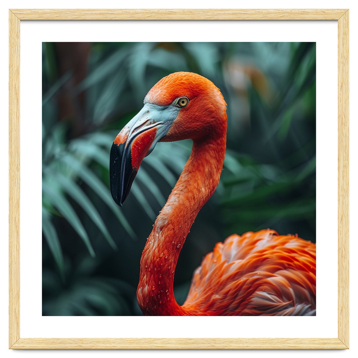 Close Up Of A Vibrant Orange Flamingo Bird