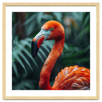 Close Up Of A Vibrant Orange Flamingo Bird