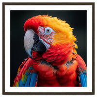 Scarlet Macaw Parrot Portrait Vivid Colors
