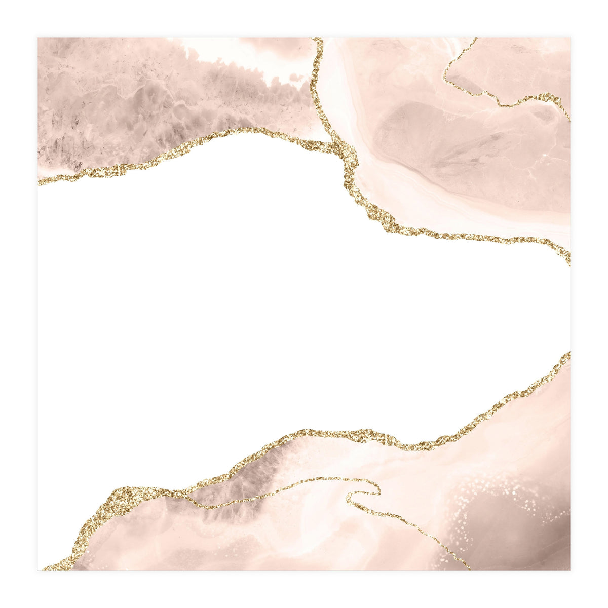 Ivory & Gold Agate Texture 09  (Print Only)