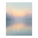 Misty Sunrise Over Pine Forest Lake (Print Only) thumbnail