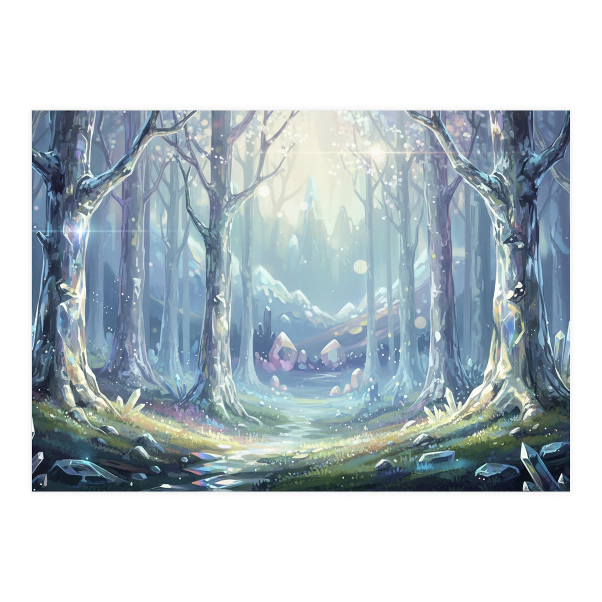 Crystal Forest: Ethereal Fantasy Landscape (Print Only)