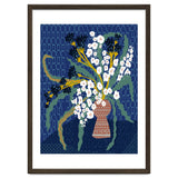 Floral contemporary still life dark blue thumbnail