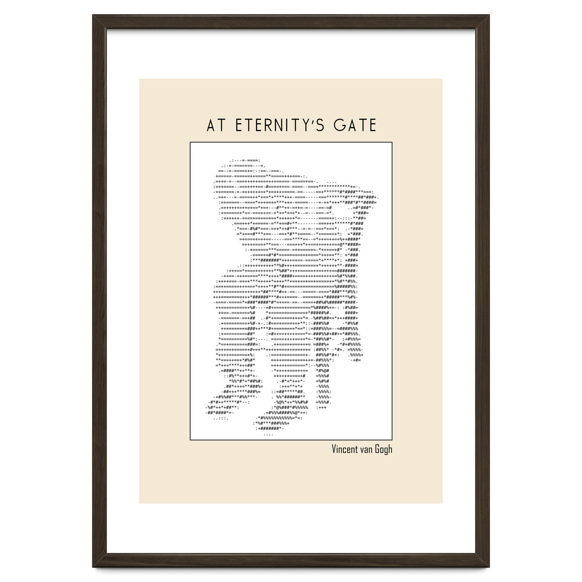 At Eternity’s Gate Vincent Van Gogh – Ascii Art