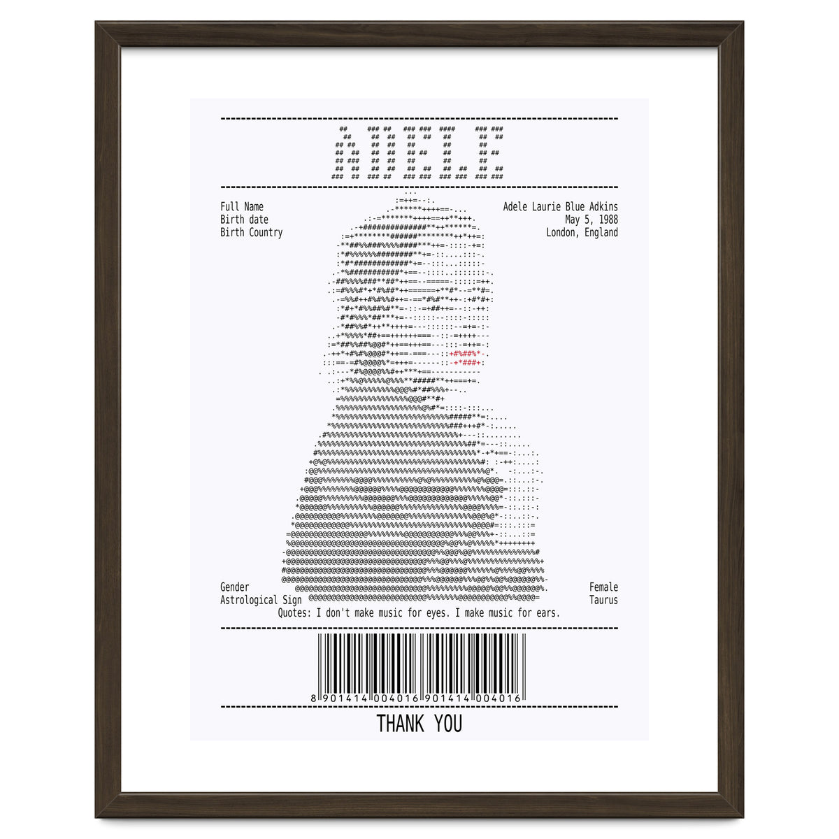 Receipt Art Adele