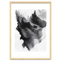 Abstract Black And White Wavy Lines Forming Organic Shapes
