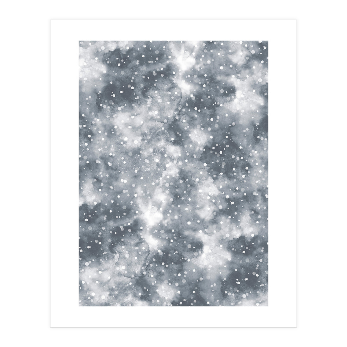 Abstract Winter Foggy Snow Gray White (Print Only)