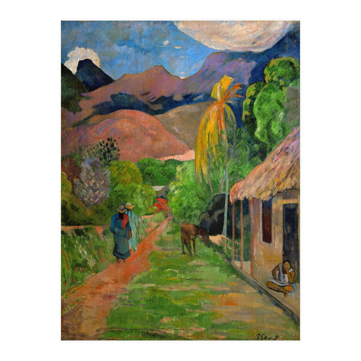 Path in Papeete, called rue du Tahiti. Oil on canvas (1891) 115.5 x 88.5 cm Cat. W 441. (Print Only)