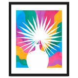 Fan Palm, Tropical Nature Botanical Colorful Watercolor, Abstract Jungle Rainbow Boho, Eclectic Plants Contemporary Modern thumbnail