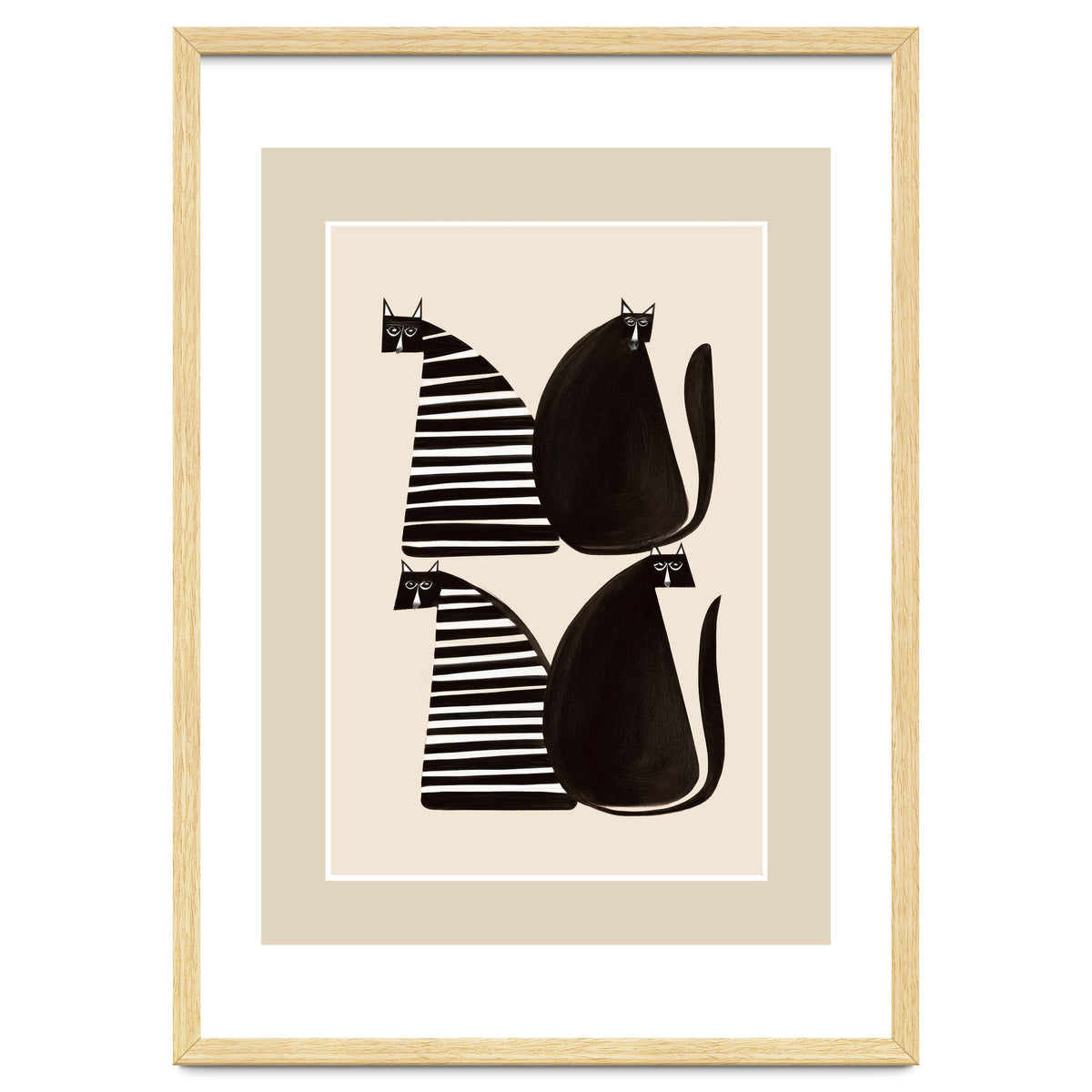 Minimalist Cats In Black And White