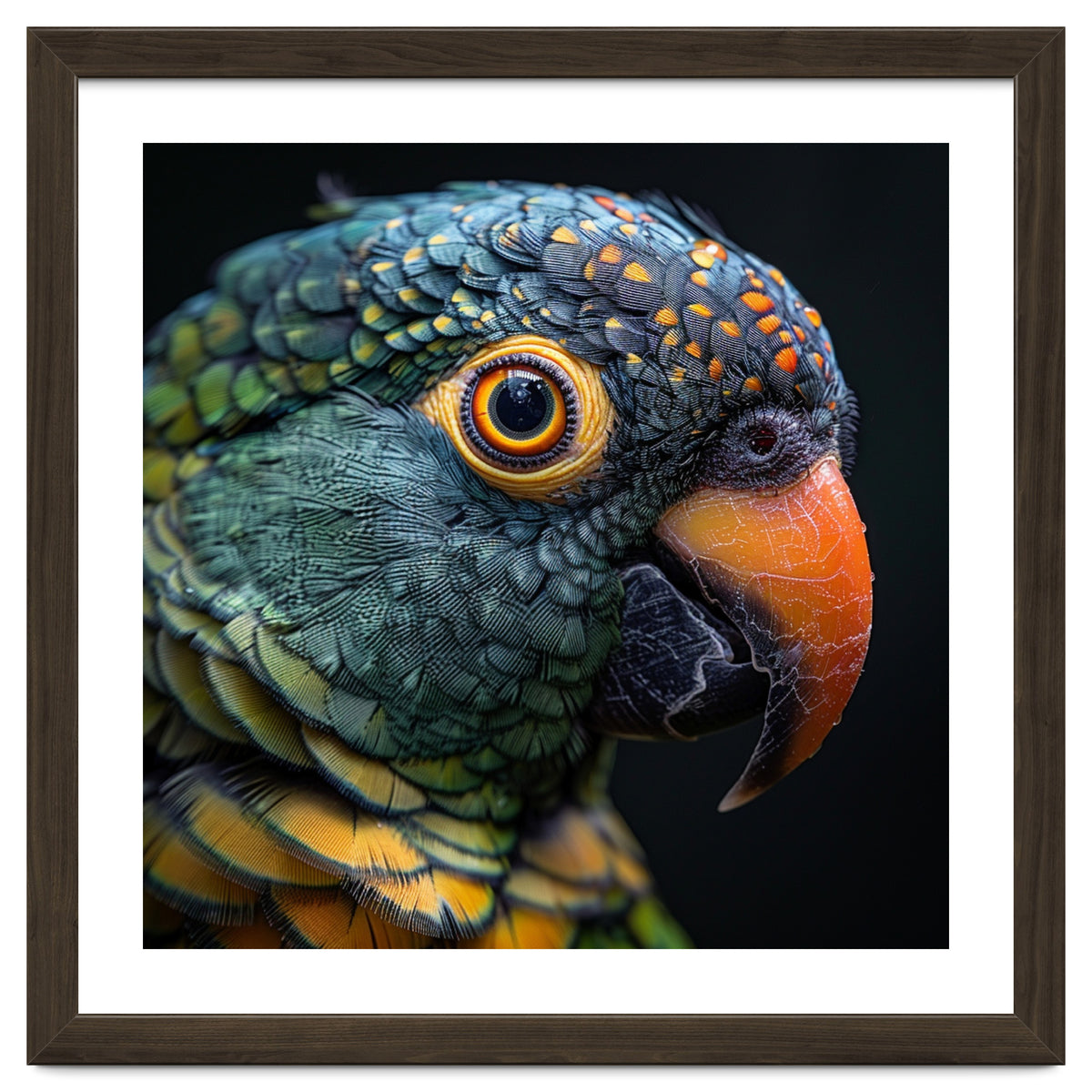Close Up Of A Colorful Parrot's Face