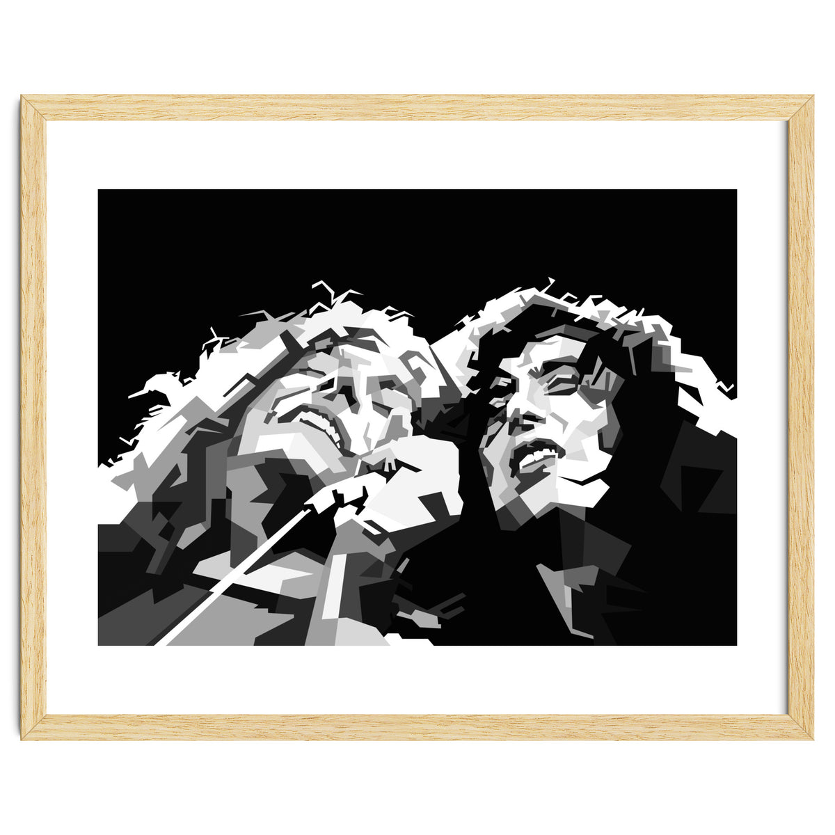 Robert Plant & Jimmy Page Black Illustration