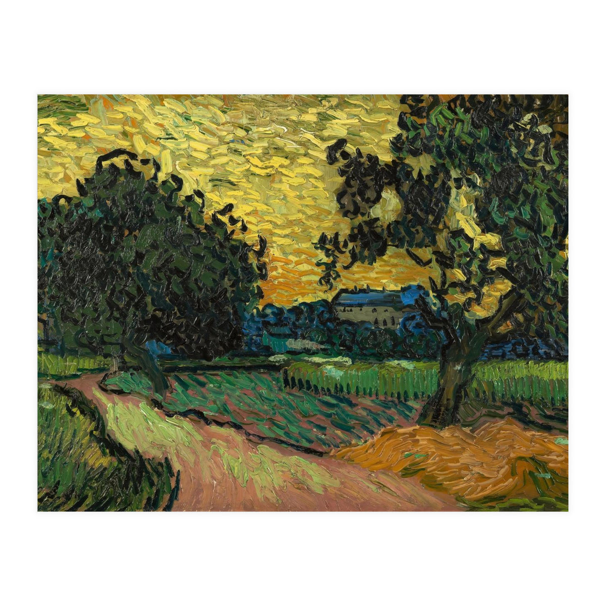 Landscape at Twilight. Date: June 1890, Auvers-sur-Oise. Dimensions: 50.2 cm x 101 cm, 70 cm x 12... (Print Only)