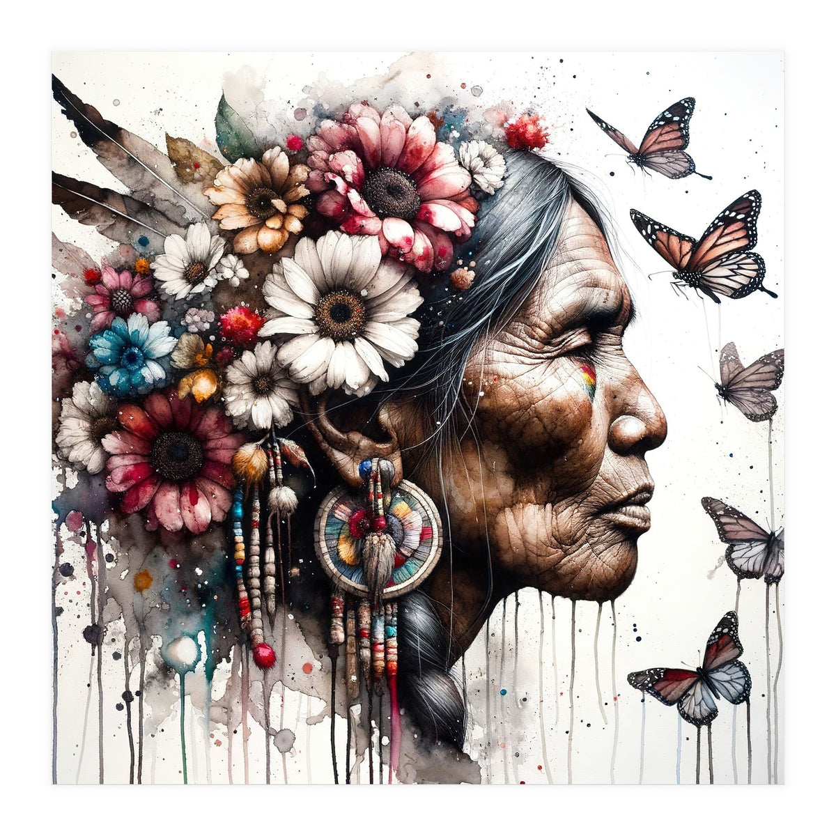 Matriarch With Wildflowers (Print Only)