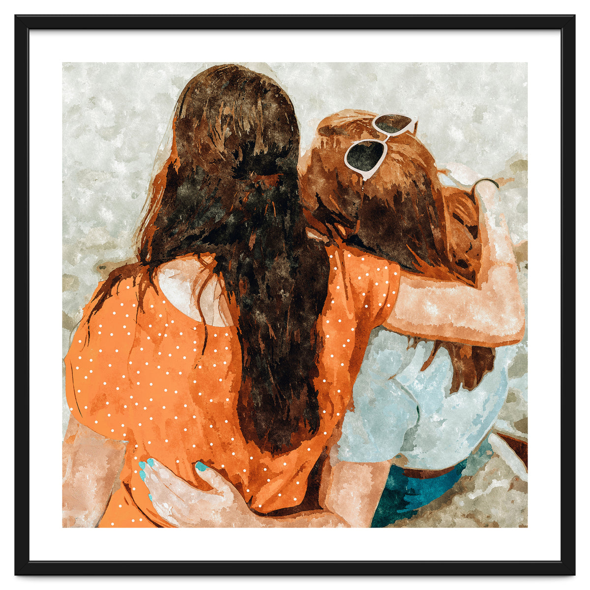 Soul Sisters | Modern Bohemian Friendship BFF Fashion | Friends Companion Summer Travel Painting